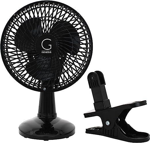 Genesis 6-Inch Clip Convertible Table-Top & Clip Fan Two Quiet Speeds - Ideal For The Home, Offic... | Amazon (US)