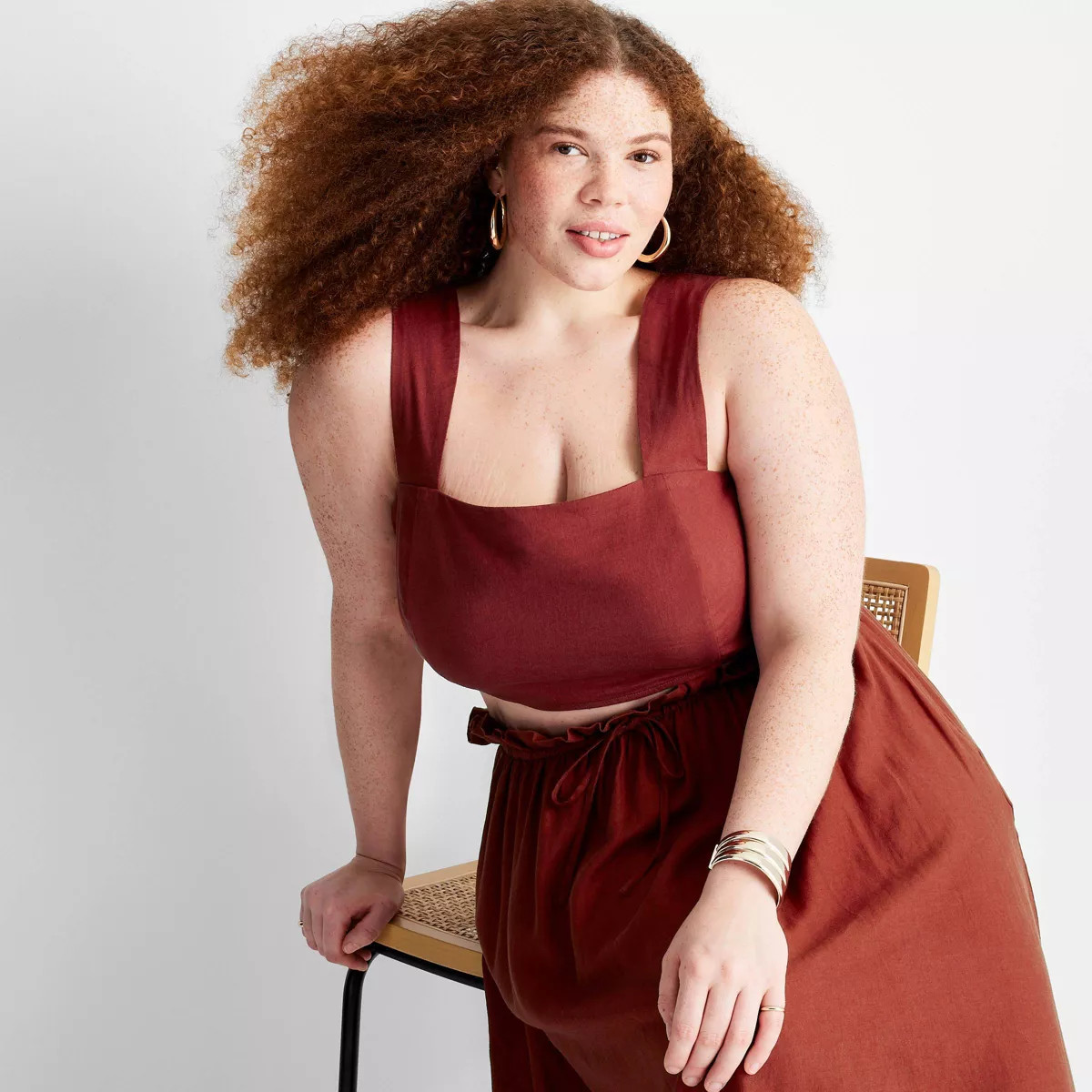 Women's Linen Square Neck Crop Top - Future Collective™ with Jenny K. Lopez | Target