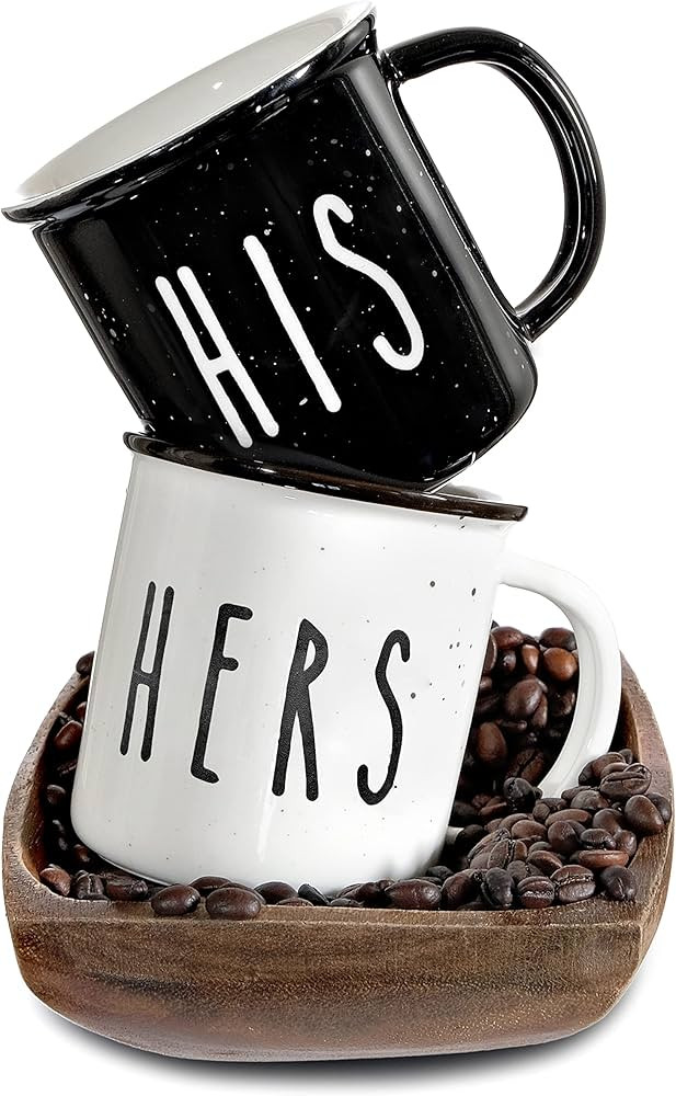 MAINEVENT His And Hers Mugs Set Of 2 Coffee Mugs, Cute Matching Coffee Mug Couples, His Hers Gift... | Amazon (US)