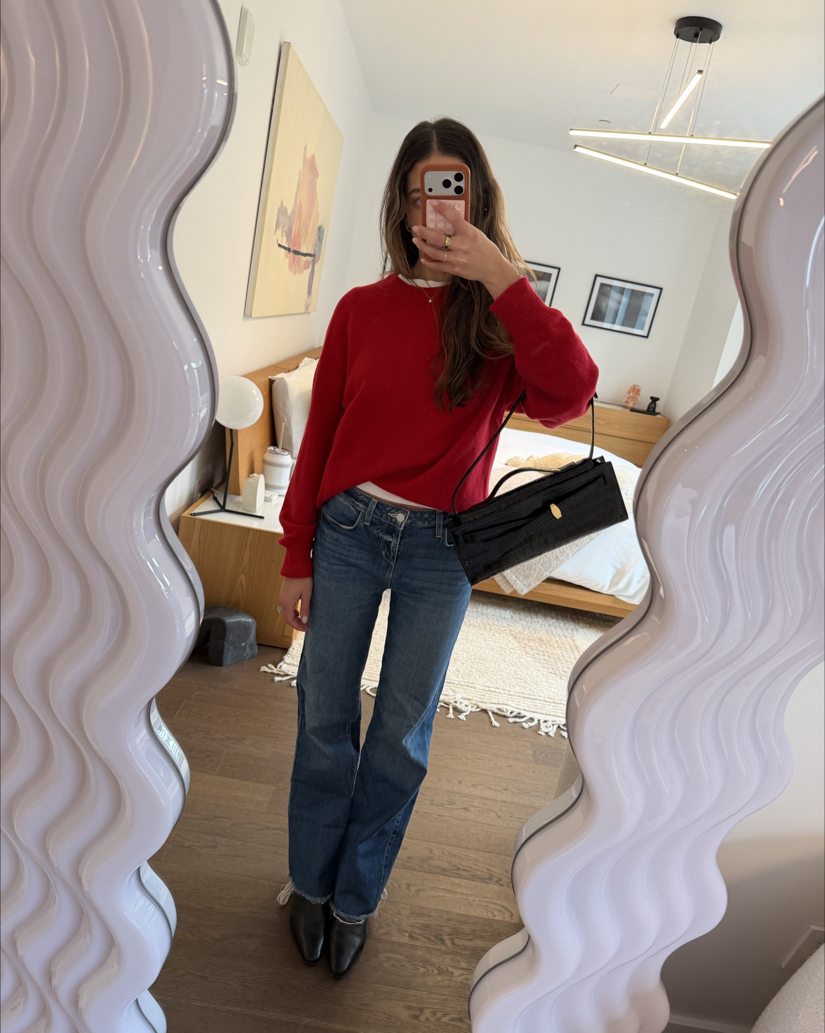 Festive outfit! Couldn’t get the exact jeans to link because they are sold out everywhere in this color but did a the same pair in a different color and another similar pair!

#LTKHoliday #LTKgrwm #LTKootd