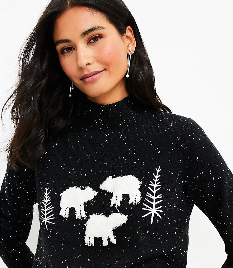 Polar Bear Mock Neck Sweater | LOFT