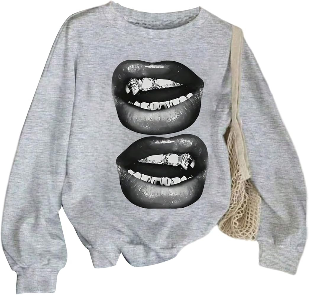 Verdusa Women's Hip Hop Oversized Sweatshirt Streetwear Graphic Long Sleeve Pullover Tops | Amazon (US)