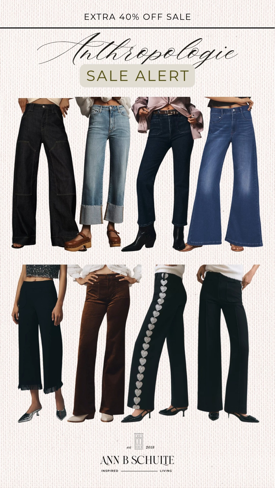 Anthropologie bottoms are doing the most right now extra 40% off sale means fun pants, easy skirts, and happy outfits ahead. Your lower half is thriving. 👖✨💕
#Anthropologie #AnthroStyle #AnthroSale #Extra40Off #AnthroBottoms #PantsOnSale #SkirtsOnSale #WardrobeRefresh #LTKSaleAlert #StyleEdit 

 #LTKootd #LTKSaleAlert