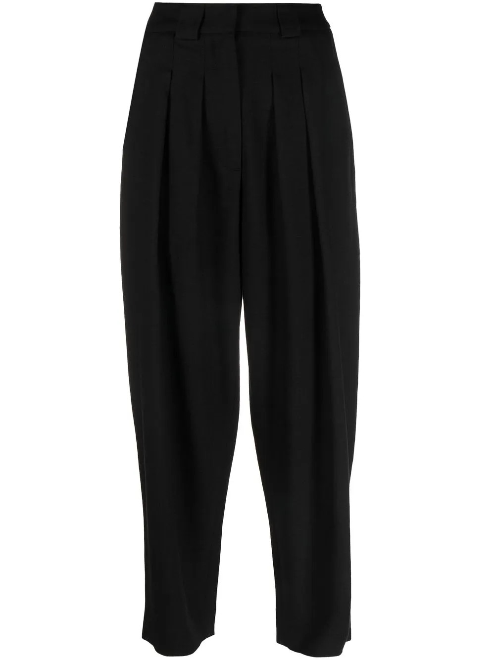FRAME pleated high-waisted trousers - Black | Farfetch Global