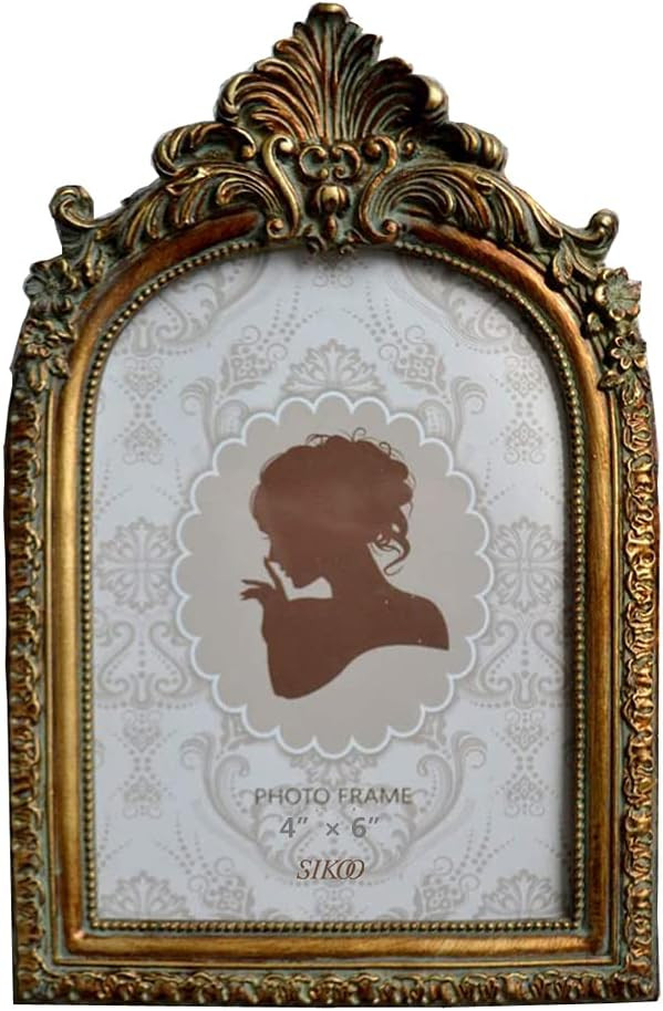 SIKOO Vintage 4x6 Picture Frame Antique OrnateTable Top and Wall Mounting Photo Frame with High D... | Amazon (US)