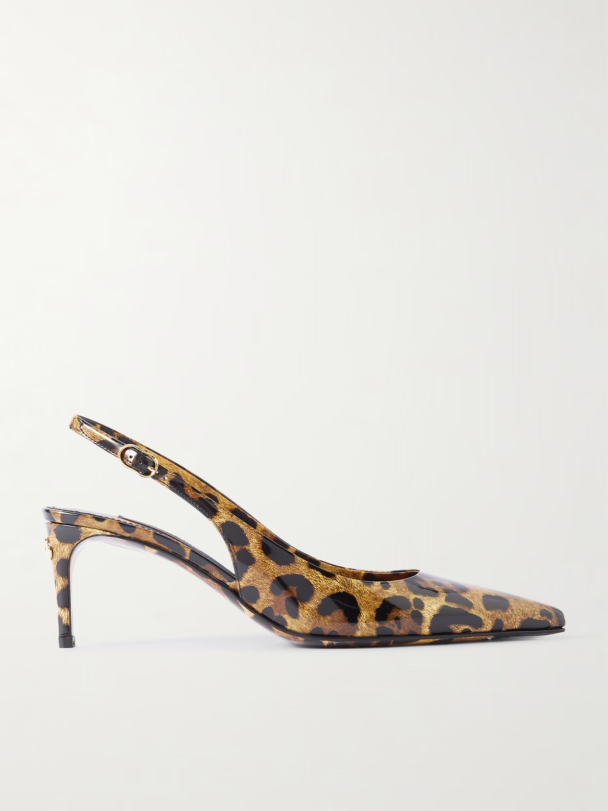 Dolce & Gabbana - Mun Leopard-printed Patent-leather Slingback Pumps - Leopard print | NET-A-PORTER (UK & EU)