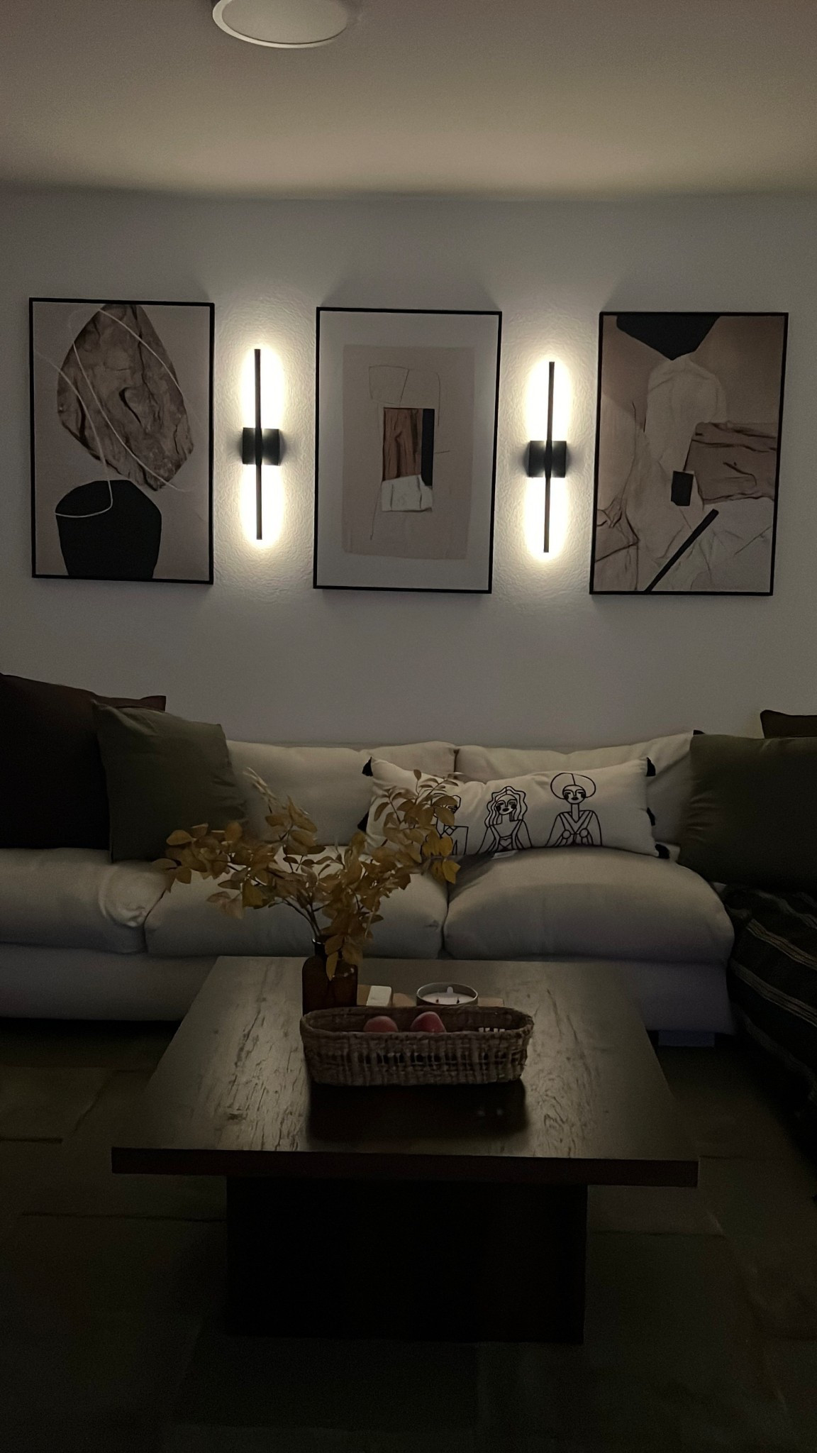 Loving the vibe at night the wall scones make it extra cozy.

Home decor, living room

#LTKHome