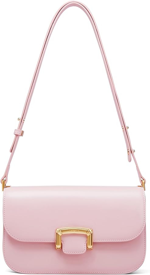 LA FESTIN Small Leather Shoulder Bag for Women - Designer Crossbody Handbag Satchel Purse with St... | Amazon (US)