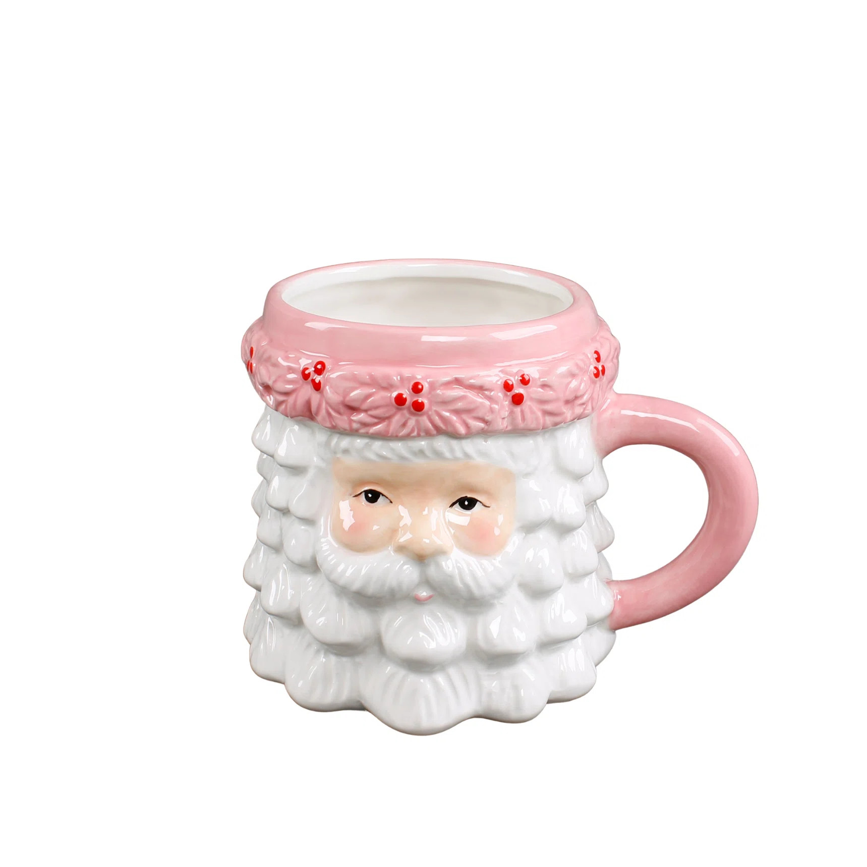 18 Oz Pink Ceramic Santa Mug | Wayfair North America