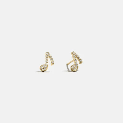 14K Gold Just For Fun Earrings - Music Note | BaubleBar