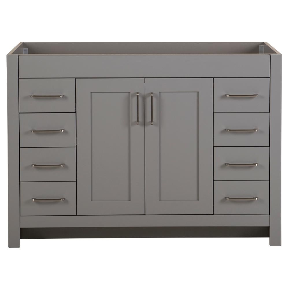 Home Decorators Collection Westcourt 48 in. W x 21 in. D x 34 in. H Bath Vanity Cabinet Only in S... | The Home Depot