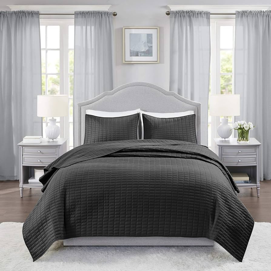 Comfort Spaces Kienna Quilt Set-Luxury Double Sided Stitching Design Summer Blanket, Lightweight,... | Amazon (US)
