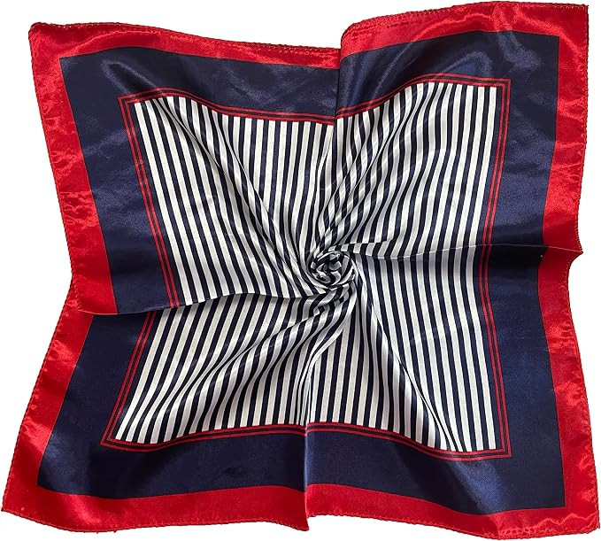 Silk Feeling Square Satin Head Scarf, Neck Scarves Kerchief for Women Ladies Girls, 19.7"x19.7" (... | Amazon (US)