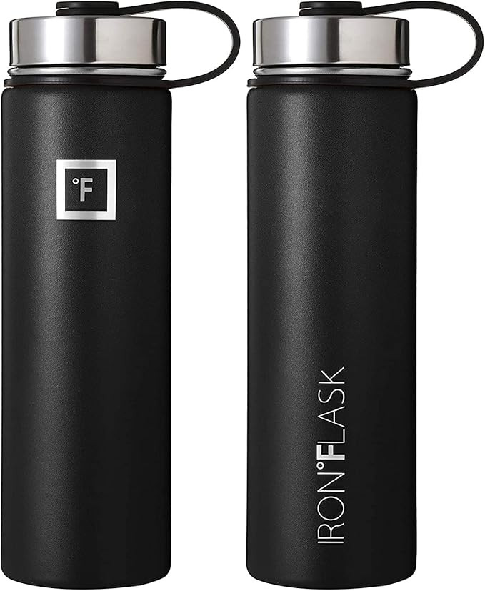 IRON °FLASK Sports Water Bottle - 22 Oz, 3 Lids (Spout Lid), Leak Proof, Vacuum Insulated Stainl... | Amazon (US)