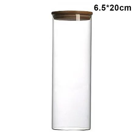 Journey Transparent Clear High Cylinder Glass Sealed Kitchen Storage Bottle Jar with Lid Organizatio | Walmart (US)