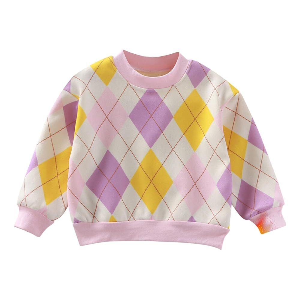 Crewneck Sweatshirt for Toddler Boys Girls Loose Pullover Sweatshirt Kids Long Sleeve Argyle Hood... | Amazon (US)