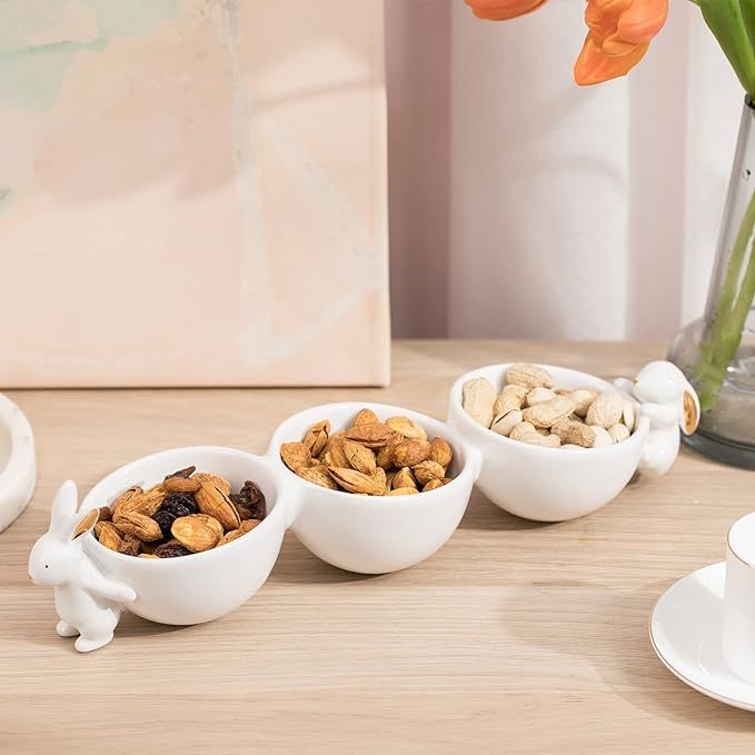 Newman House Studio Decorative Bunny Candy Dish Bowl - Home Decor Ceramic Candy Dish/Nut Dish Thr... | Amazon (US)