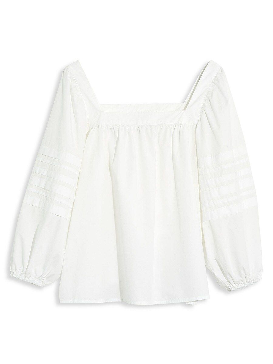 Madewell Women's Clementine Pleated-Sleeve Top - White - Size XL | Saks Fifth Avenue OFF 5TH (Pmt risk)