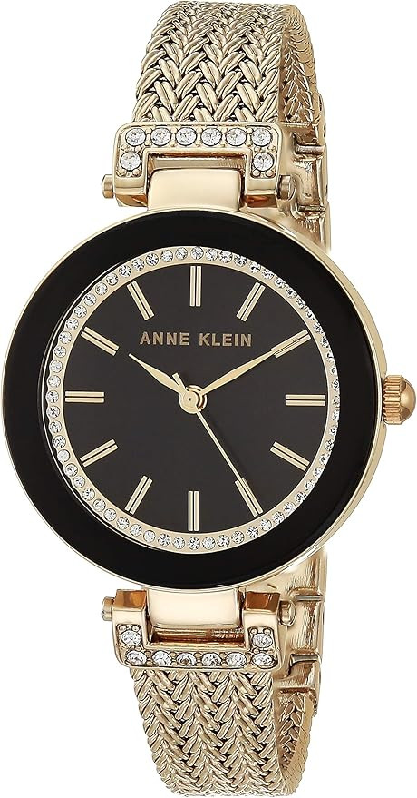 Anne Klein Women's Premium Crystal Accented Mesh Bracelet Watch | Amazon (US)