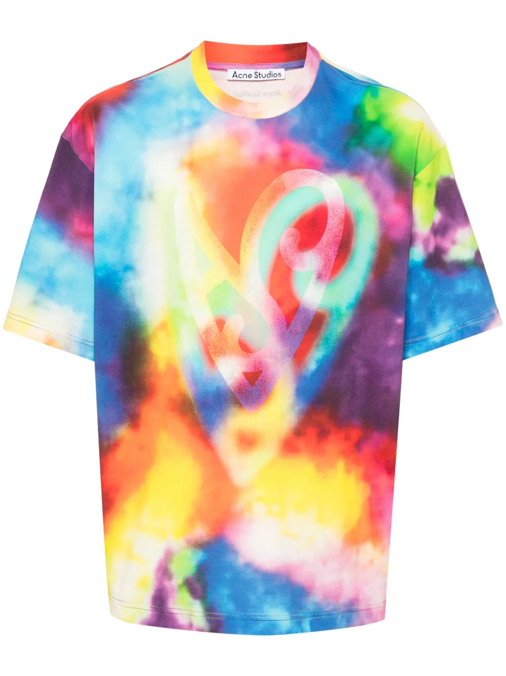 Acne Studios abstract-print organic-cotton T-shirt | Red | FARFETCH AU | Farfetch Global