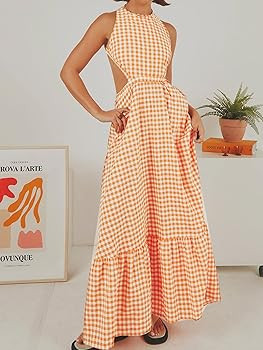 Women's Summer Strappy Backless Evening Party Boho Maxi Long Dress | Amazon (US)