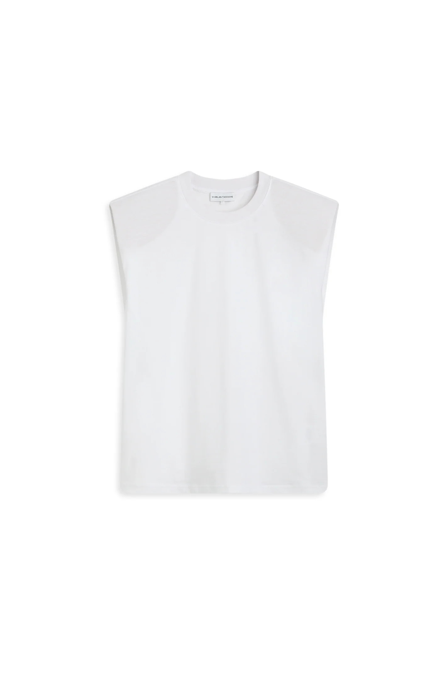 MERCERISED SLEEVELESS T-SHIRT - WHITE - Scanlan Theodore | Scanlan Theodore AU