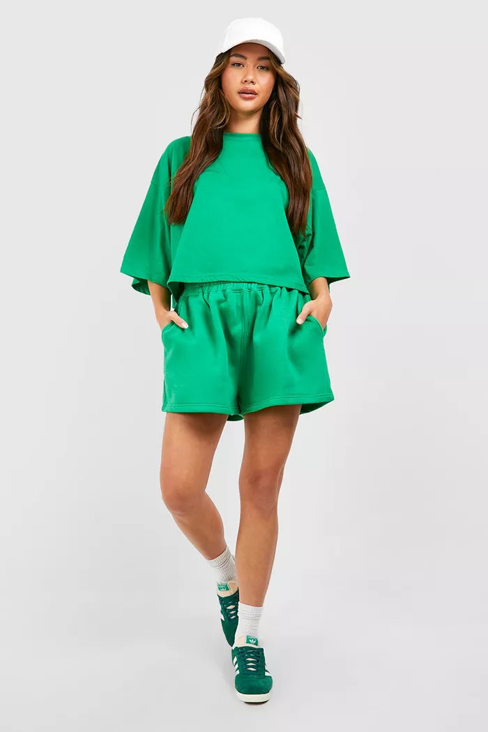 Boxy Crop T-shirt And Short Set | boohoo (US & Canada)