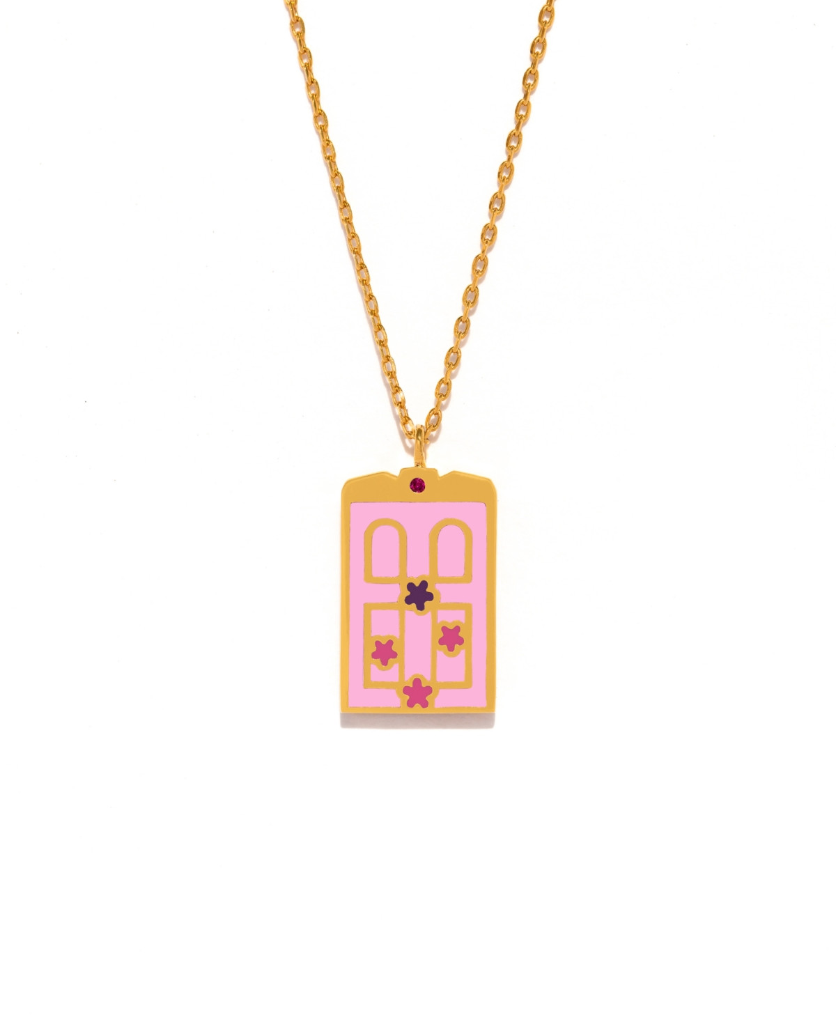 Girls Crew Enamel Pixar Monsters Boo's Gold Plated Door Necklace - Gold | Macy's