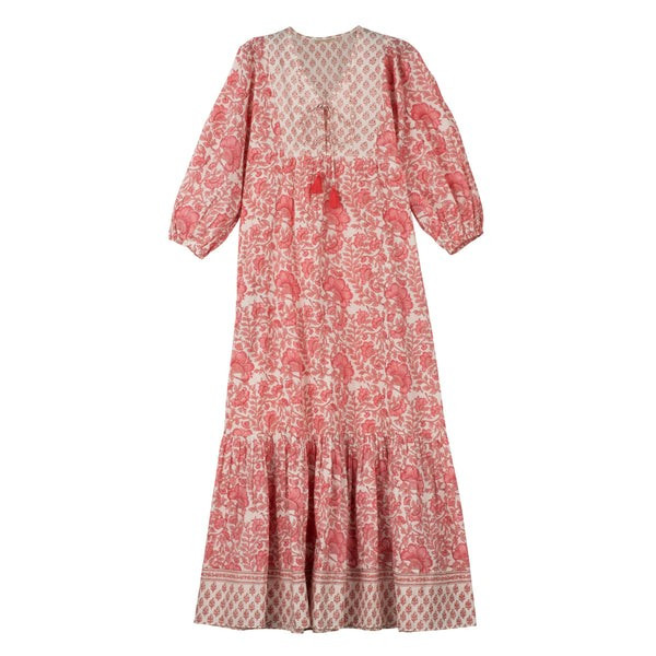 Molly Dress Pink Mixed Floral Block Print | The Avenue