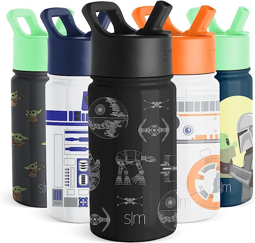 Simple Modern Star Wars Kids Water Bottle with Straw Lid | Insulated Stainless Steel Reusable Tum... | Amazon (US)
