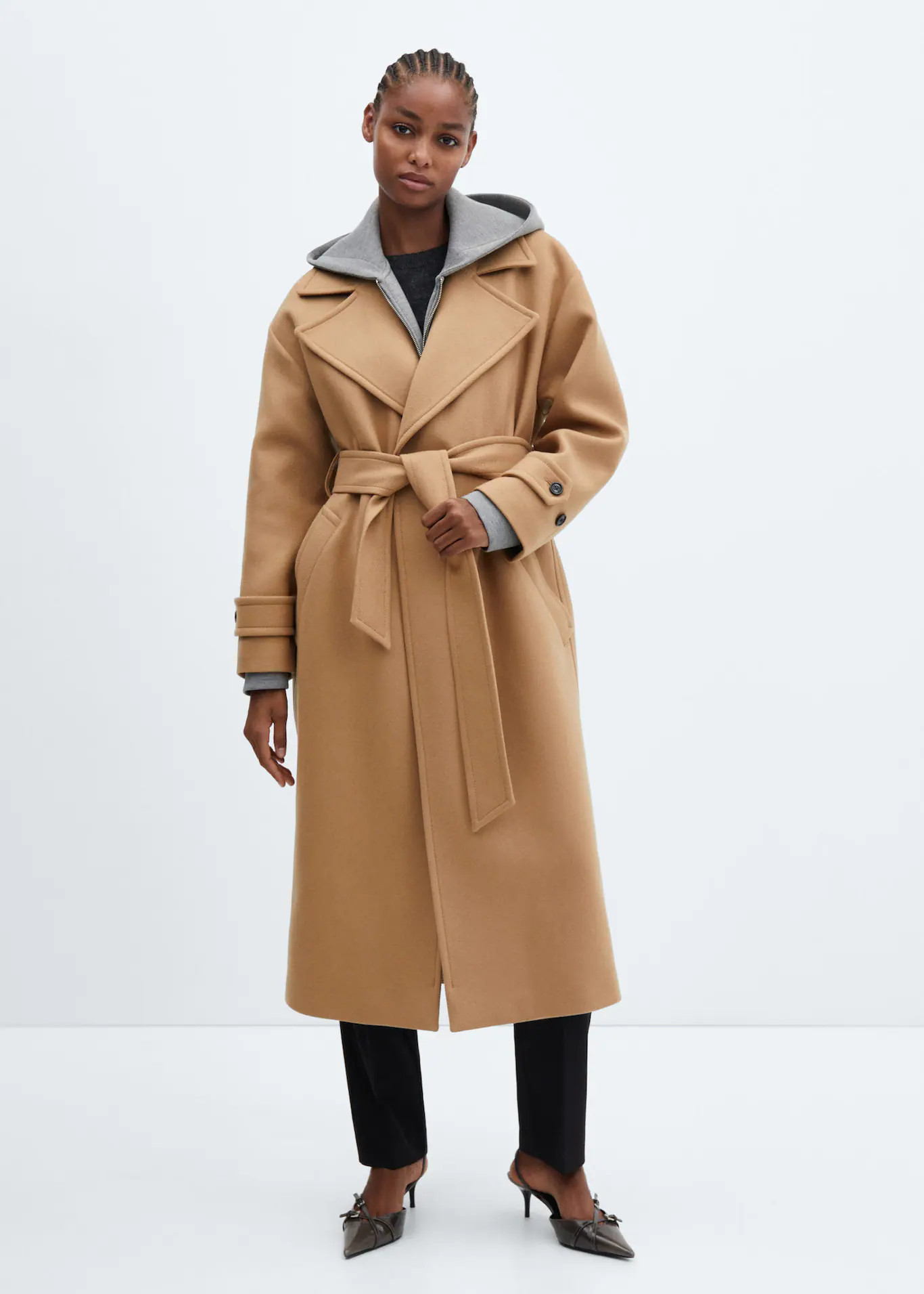 Wide lapel wool-blend coat | MANGO (US)