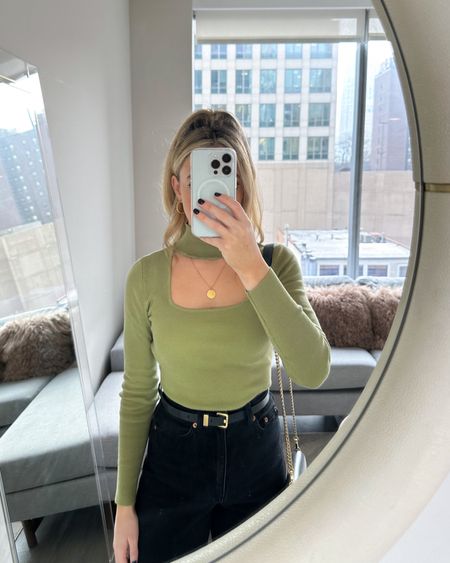 this top also comes in pink- 

revolve top, going out outfit, black jeans outfit, gold jewelry, hair updo, beauty, dinner outfit, happy hour, st Patrick’s day  look#LTKMostLoved

#LTKfindsunder100 #LTKparties