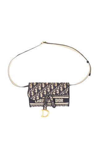 dior Dior Oblique Slim Saddle Pouch in Blue - Blue. Size all. | FWRD 