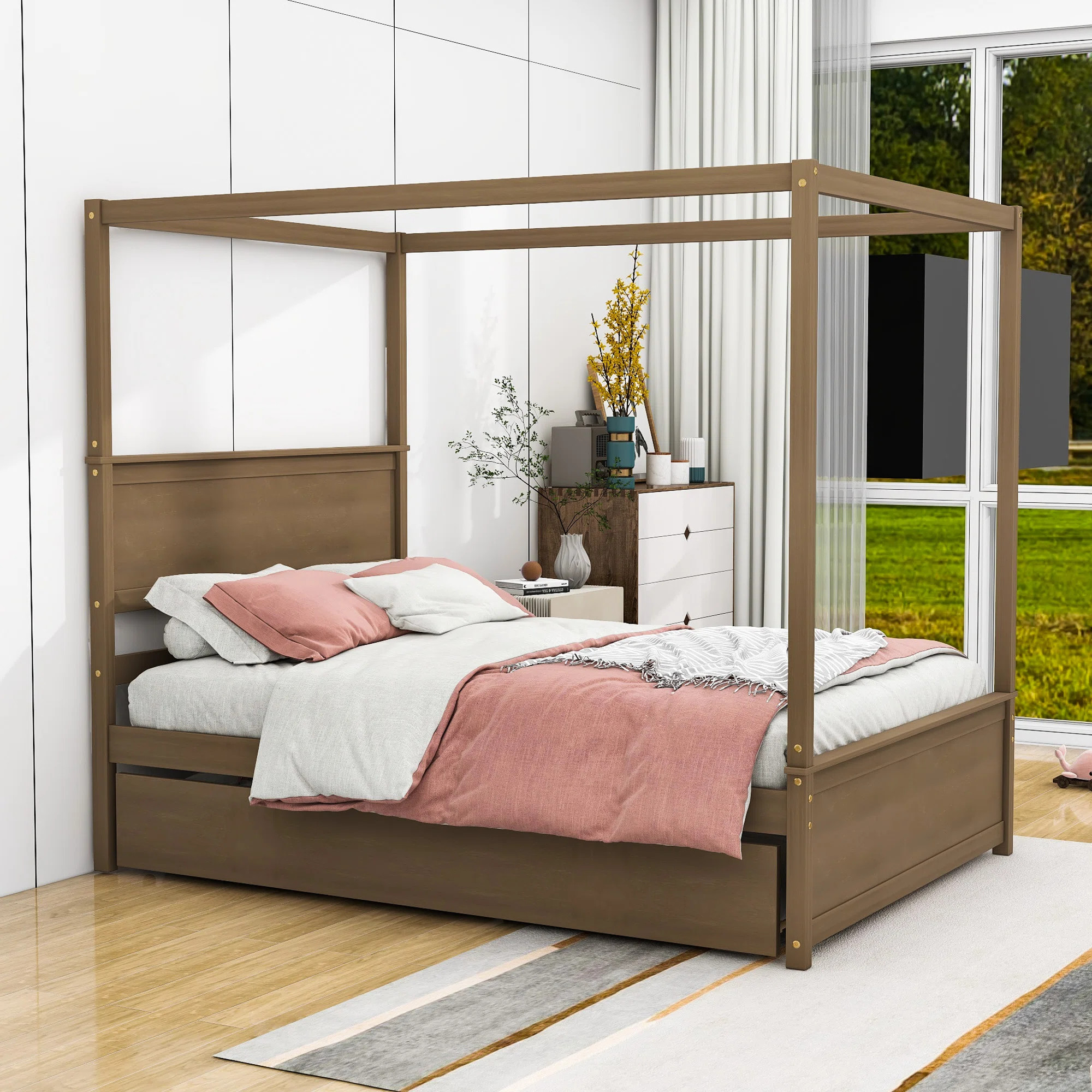 Winston Porter Emonnie Full/Double Canopy Bed & Reviews | Wayfair | Wayfair North America
