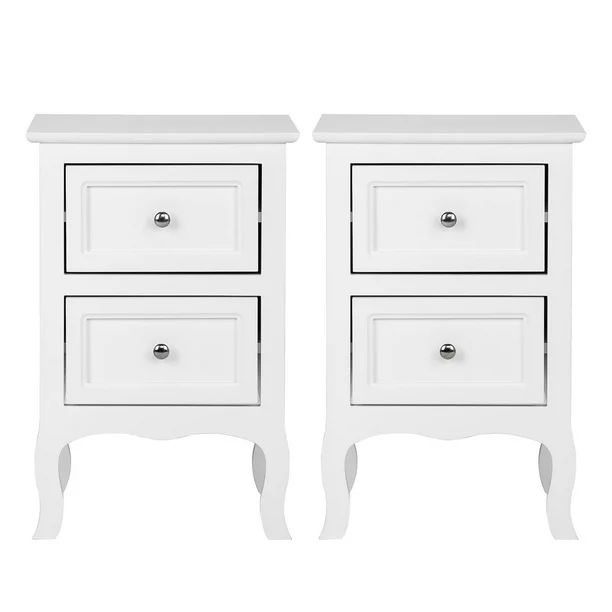 UBesGoo Set of 2 Night Table,Side Table Night Stand,White | Walmart (US)