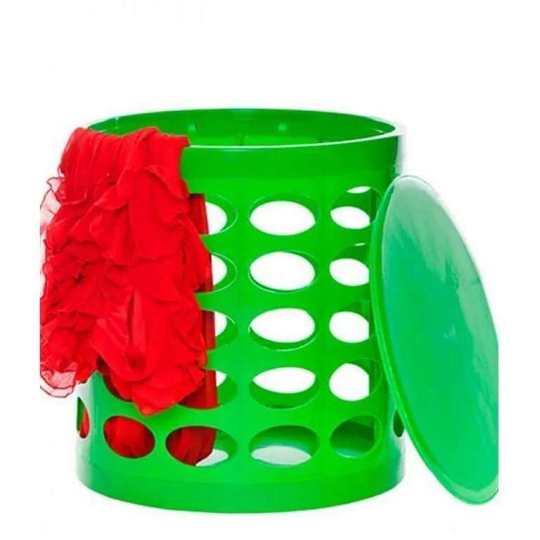 NuSteel  Otto Storage Stool - Round Plastic Storage Ottoman with Oval Perforated Pattern  Green | Walmart (US)