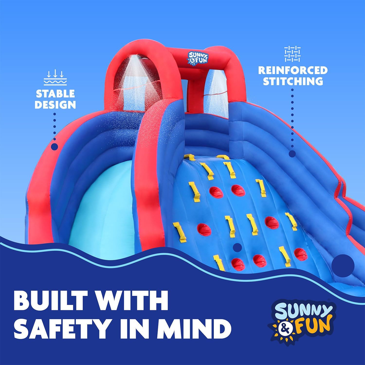 Sunny & Fun Ultra Climber Inflatable Water Slide Park – Heavy-Duty for Outdoor Fun - Climbing W... | Amazon (US)