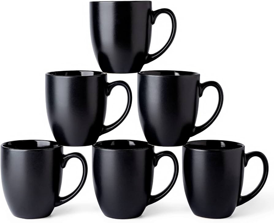 AmorArc 12oz Coffee Mugs Set of 6, Large Coffee Mugs for Men Women Dad Mom, Ceramic Coffee Cups w... | Amazon (US)