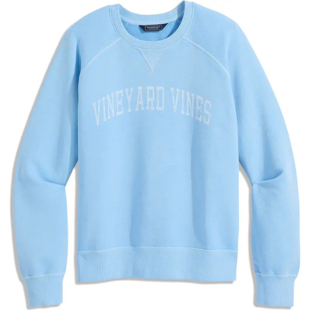 vineyard vines Cotton Logo Graphic Sweatshirt in Jake Blue at Nordstrom, Size X-Small | Nordstrom