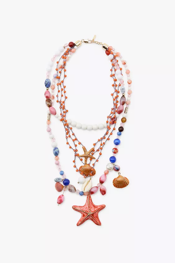 MARINE CHARM BEAD NECKLACE | Zara UK