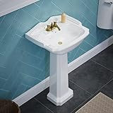 China Series Small Pedestal Sink with an Intergrated Oval Bowl and Widespread Faucet Hole | Amazon (US)