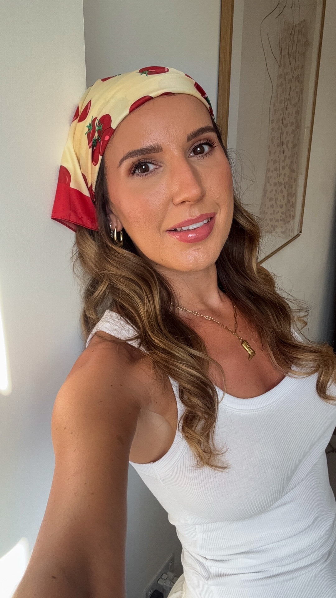 Non slip bandana hair hack. Such an easy summer hairstyle to create and great for covering bad hair days. Plus this tomato print is so cute that it will add a statement to the plainest outfit. 

I’ve lined this Kerastase glaze drops oil because it’s so good for smoothing your hair, adding shine and eliminating frizz. I’ve also found that it really helps hold my curl when I’ve tonged it so it really has become a holy grail hair product and it smells amazing 💖

summer hairstyle , bandana hair tutorial , hair oil , silk hair scarf hair tutorial

#LTKsummer #LTKuk #LTKeurope