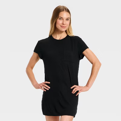 Women's Jersey Pajama T-Shirt Dress - Auden™ Black XL | Target