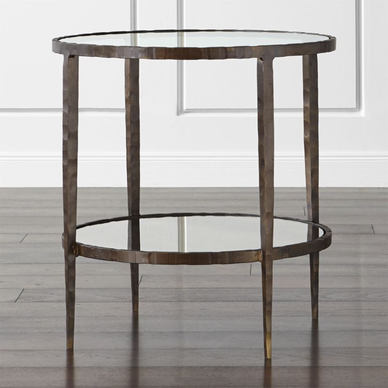 Clairemont Round Side Table with Shelf | Crate & Barrel