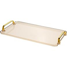 Serving Tray with Handles Serving Tray Valet Tray Plastic Serving Trays for Party, Kitchen, Bathr... | Amazon (US)