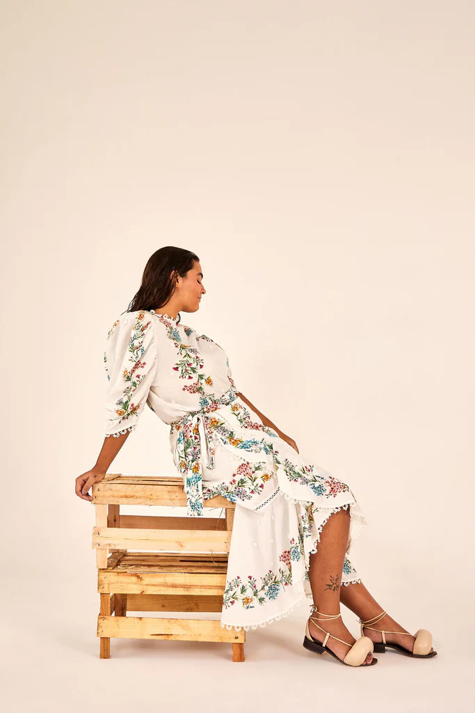 LOUISE FLORAL WRAP SKIRT | FarmRio (US)