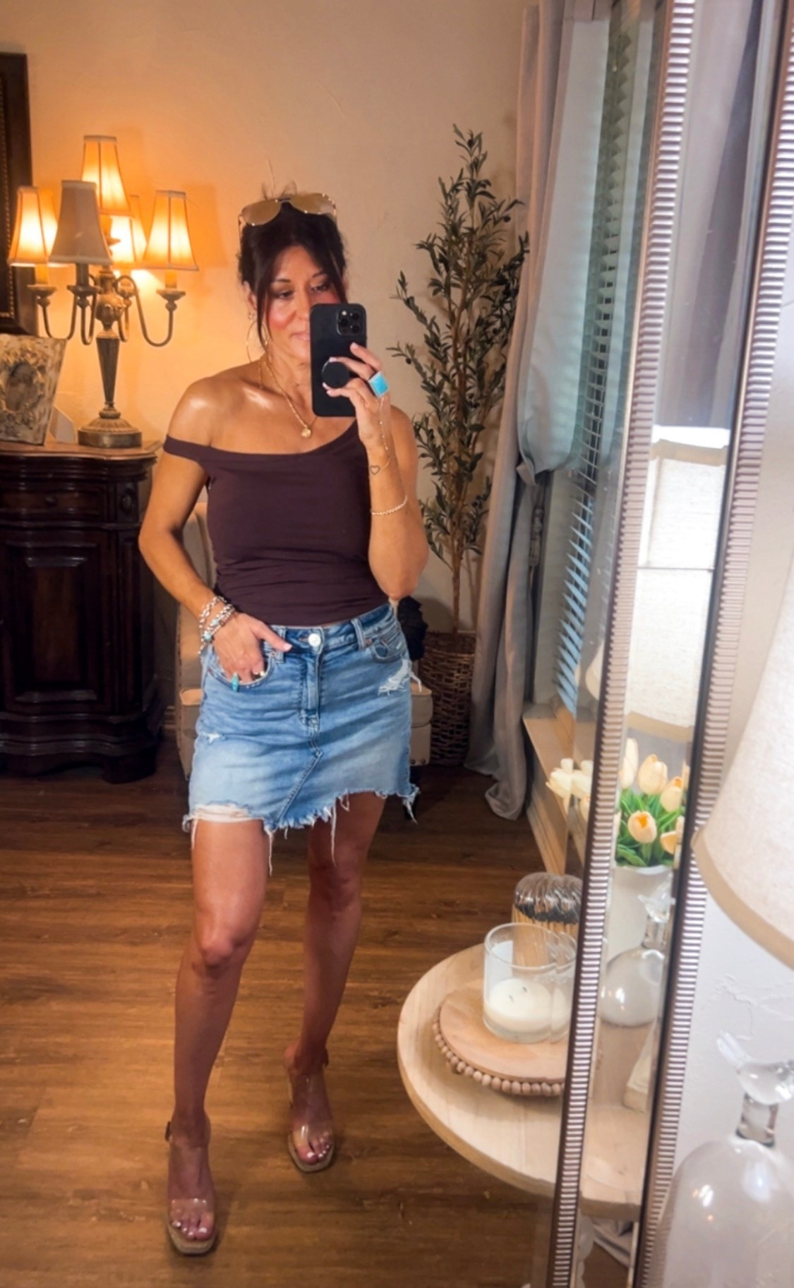 Free People top.  Skirt is old from American Eagle. 

#LTKOver40