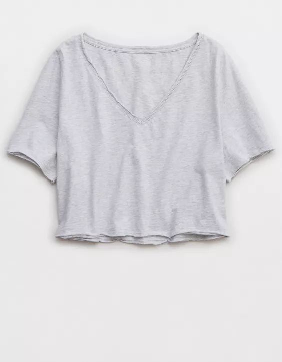 Aerie Cropped Beach T-Shirt | American Eagle Outfitters (US & CA)