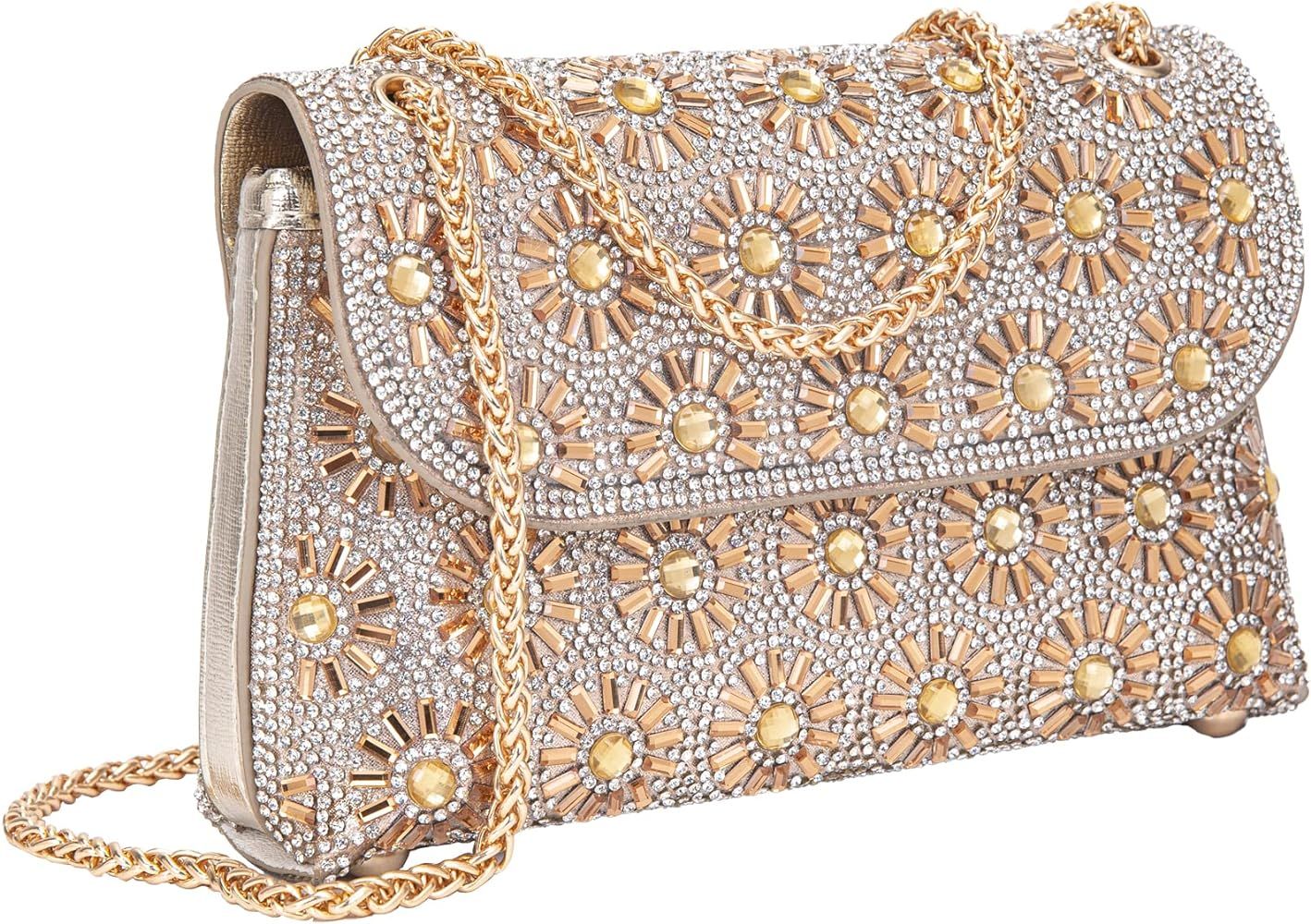 BBTT.ful Shoulder Bags Crossbody Bag Purses Handbags Crystals Rhinestone Evening Bag for Women Cl... | Amazon (US)