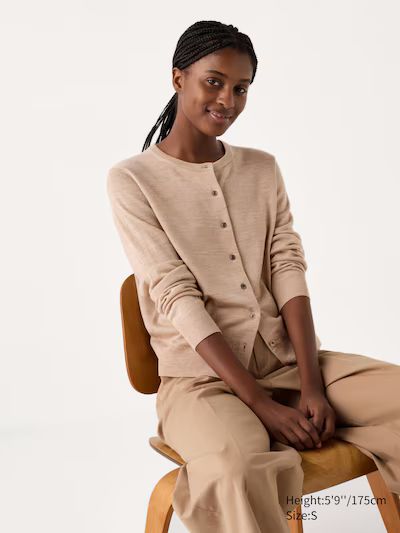 Merino Crew Neck Cardigan | UNIQLO (US)